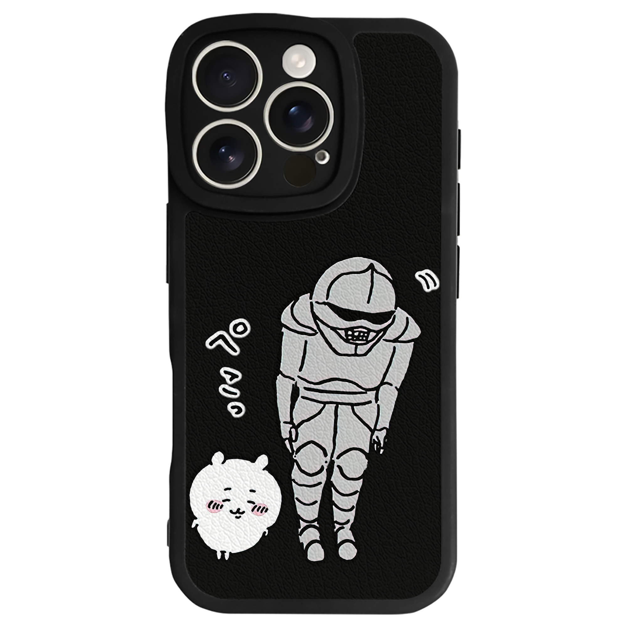（画像用） ちいかわ 労働の鎧さん Chii-kawa Mr. Armor of Labor 【iPhone 16シリーズ対応】シリコンスマホケース（レザー調） 材質：シリコン